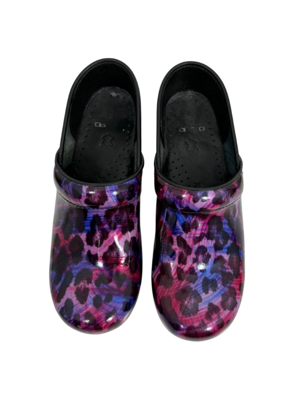 Dansko Women's Professional Clog Leopard Print Patent Leather EUR 38 US 7.5 - 8 - Picture 3 of 7